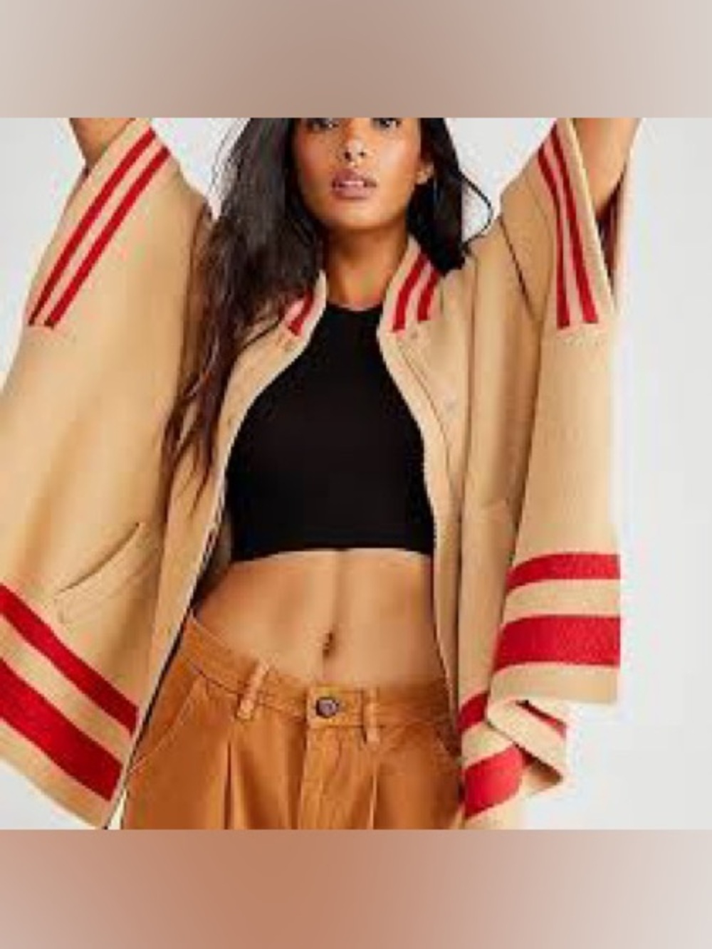 Free People Pep Rally Poncho Full Zip and Snap SOFT Size O/S